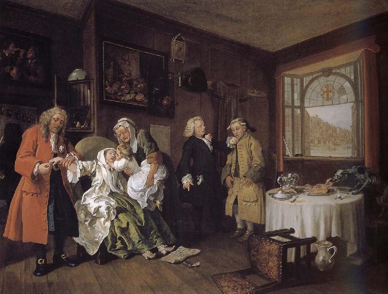 William Hogarth Group painting fashionable marriage of the dead countess oil painting image